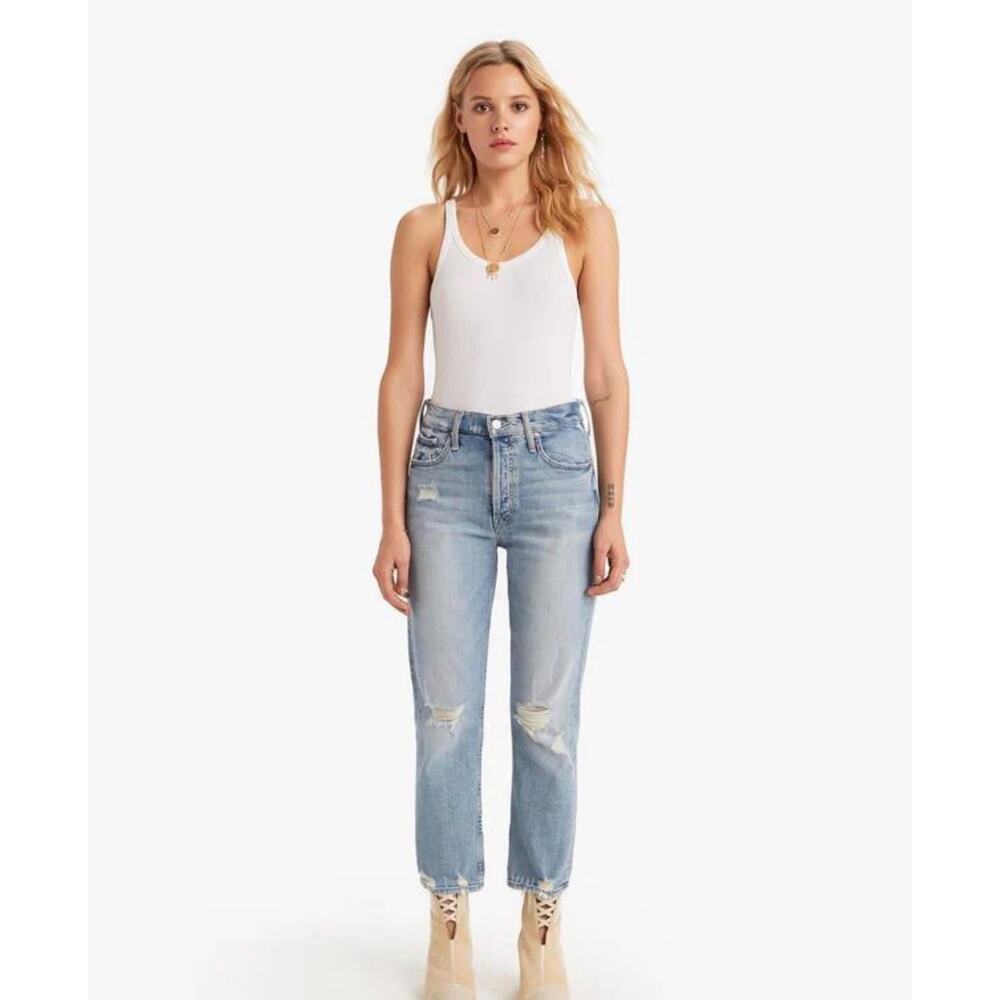 Mother Superior Denim The Tomcat The Confession Jeans Light Wash Distressed 31